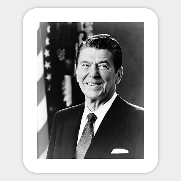 Vintage President Ronald Reagan Sticker by pdpress